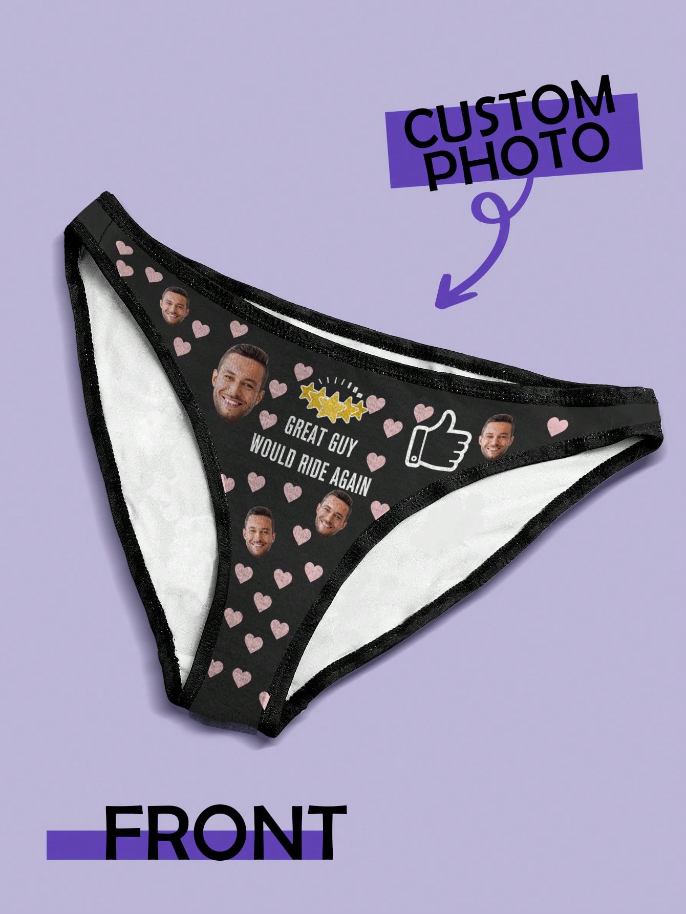 Cotton Candy Cone - Tanga Personalizada con Foto para Ella,