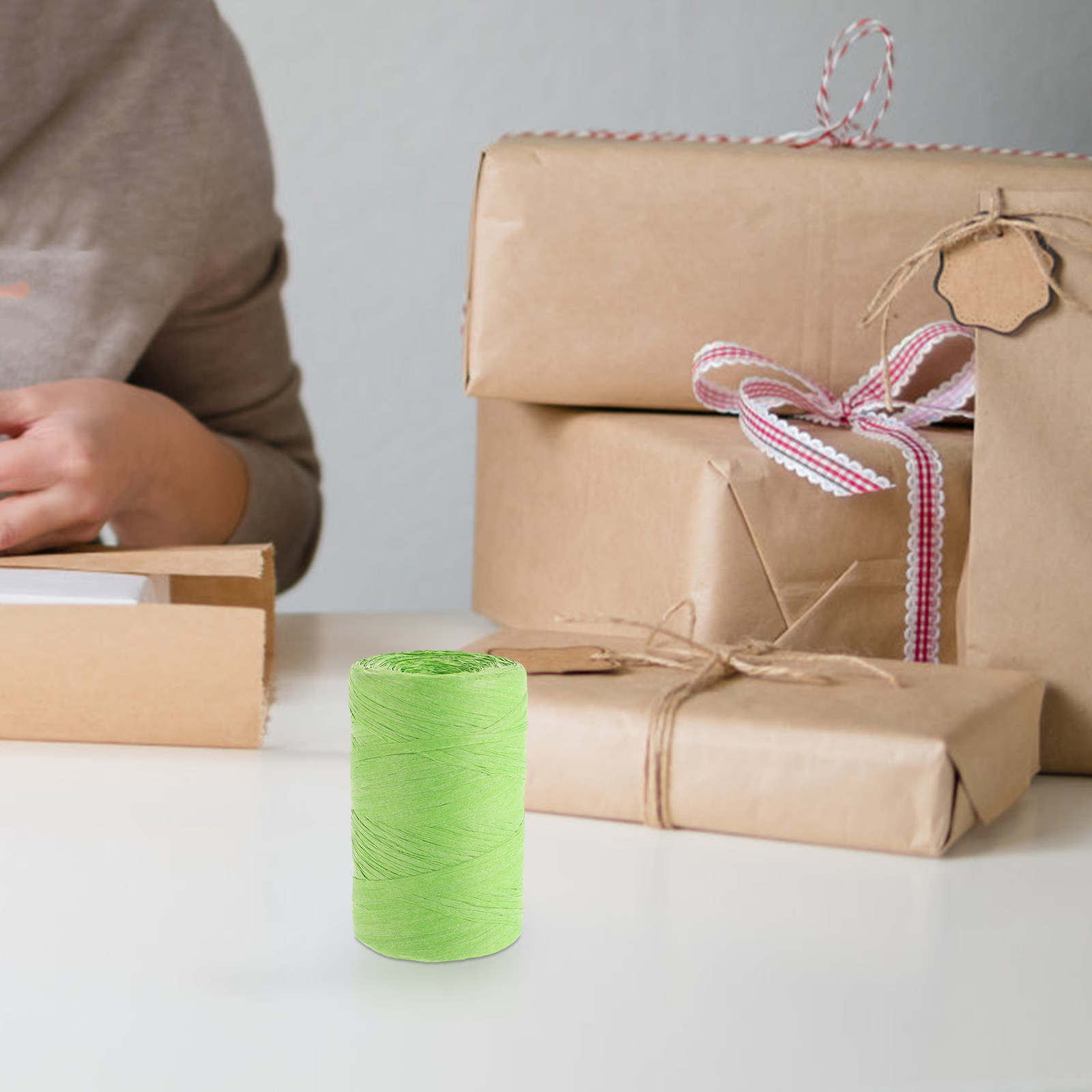 Papercraft Supply Ribbon - Cinta de papel rafia de colores,