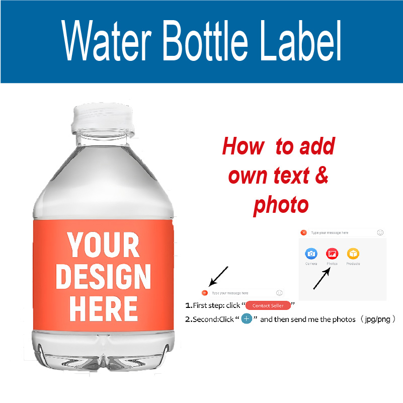 Party Event Supplier - Etiqueta Personalizada para Botellas de Agua,